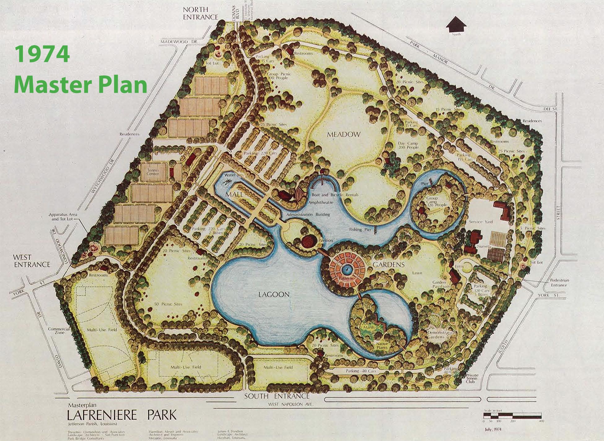 Lafreniere Park 1974 Master Plan